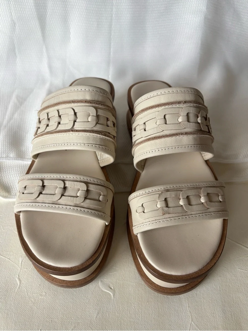 Kelsi Dagger Cream Platform Slide Sandals